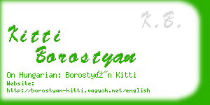 kitti borostyan business card